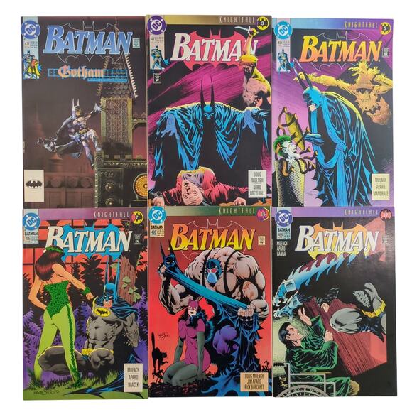 Batman Comic Book Lot 477 493 494 495 498 499 DC Comics NM VF 1992-1993 6 Issues - Picture 1 of 2